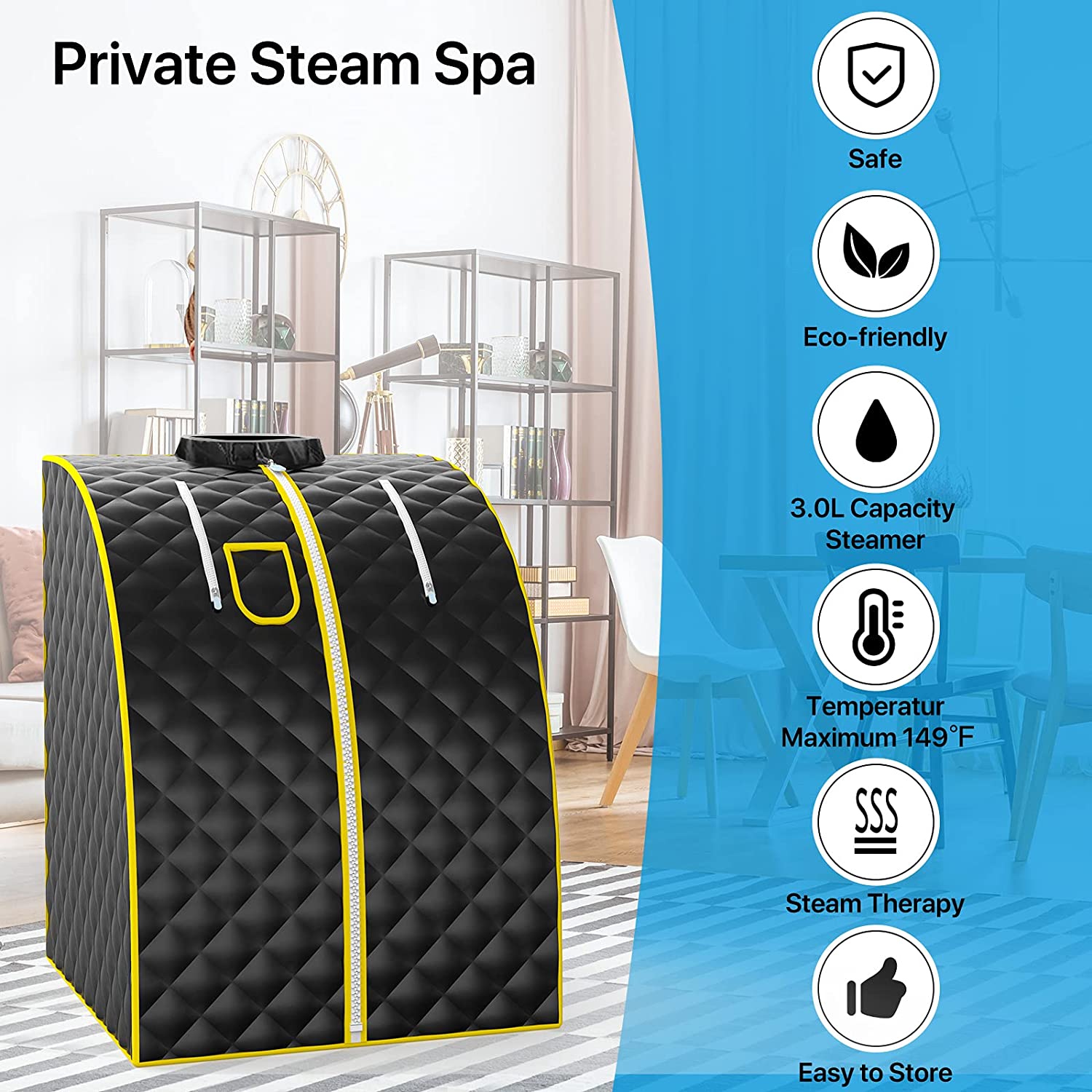 VSauna Φορητή Ατομική Σάουνα - Χαμάμ Ατμού με Ισοθερμική Αδιάβροχη Ολόσωμη Καμπίνα & Κουκούλα - Portable Steam Sauna VSauna Φορητή Ατομική Σάουνα - Χαμάμ Ατμού με Ισοθερμική Αδιάβροχη Ολόσωμη Καμπίνα & Κουκούλα - Portable Steam Sauna