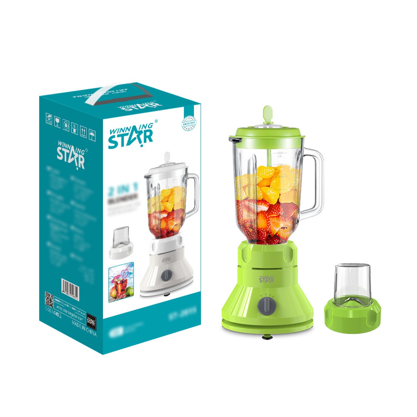 Winning Star ST-2815 Μπλέντερ 2 σε 1 με Γυάλινη Κανάτα 1.5L & Μύλο Άλεσης – 300W, Ανοξείδωτες Λεπίδες Winning Star ST-2815 Μπλέντερ 2 σε 1 με Γυάλινη Κανάτα 1.5L & Μύλο Άλεσης – 300W, Ανοξείδωτες Λεπίδες