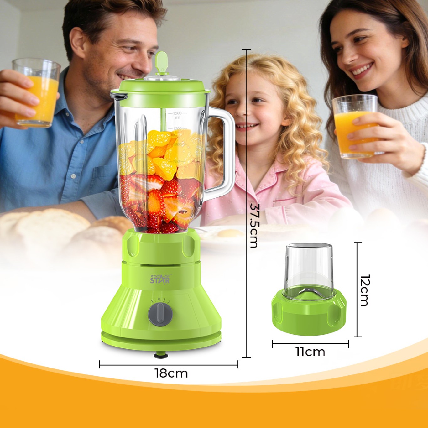 Winning Star ST-2815 Μπλέντερ 2 σε 1 με Γυάλινη Κανάτα 1.5L & Μύλο Άλεσης – 300W, Ανοξείδωτες Λεπίδες Winning Star ST-2815 Μπλέντερ 2 σε 1 με Γυάλινη Κανάτα 1.5L & Μύλο Άλεσης – 300W, Ανοξείδωτες Λεπίδες