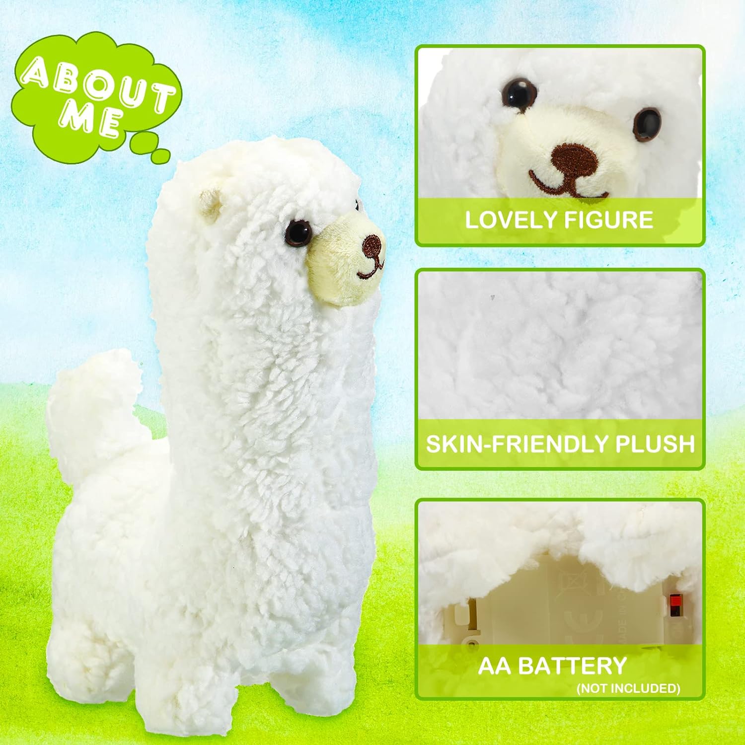 Χαριτωμένο Λούτρινο Παιχνίδι Αλπάκα με Μουσική & Κίνηση για Ηλικίες 1-3 Ετών - Λευκό Χαριτωμένο Λούτρινο Παιχνίδι Αλπάκα με Μουσική & Κίνηση για Ηλικίες 1-3 Ετών - Λευκό