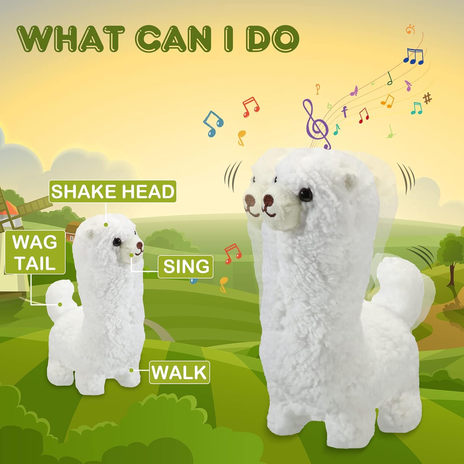 Χαριτωμένο Λούτρινο Παιχνίδι Αλπάκα με Μουσική & Κίνηση για Ηλικίες 1-3 Ετών - Λευκό Χαριτωμένο Λούτρινο Παιχνίδι Αλπάκα με Μουσική & Κίνηση για Ηλικίες 1-3 Ετών - Λευκό