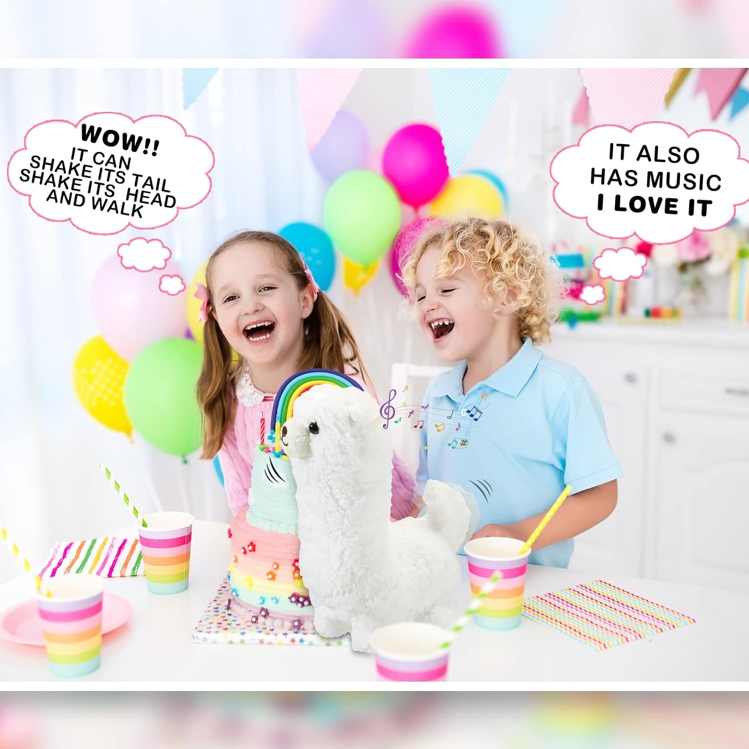 Χαριτωμένο Λούτρινο Παιχνίδι Αλπάκα με Μουσική & Κίνηση για Ηλικίες 1-3 Ετών - Λευκό Χαριτωμένο Λούτρινο Παιχνίδι Αλπάκα με Μουσική & Κίνηση για Ηλικίες 1-3 Ετών - Λευκό