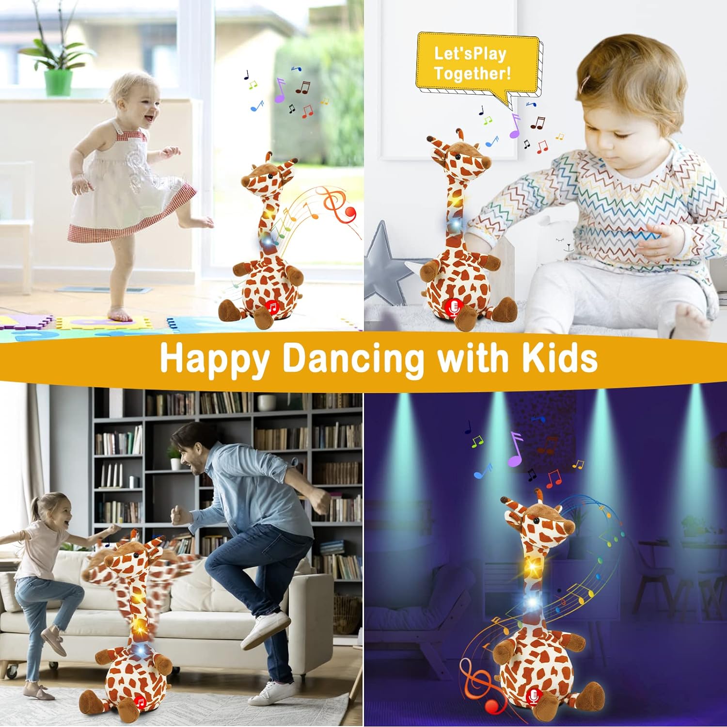 Χαριτωμένο Λούτρινο Παιχνίδι Καμηλοπάρδαλη με Μουσική & Κίνηση για Ηλικίες 1-6 Ετών Χαριτωμένο Λούτρινο Παιχνίδι Καμηλοπάρδαλη με Μουσική & Κίνηση για Ηλικίες 1-6 Ετών