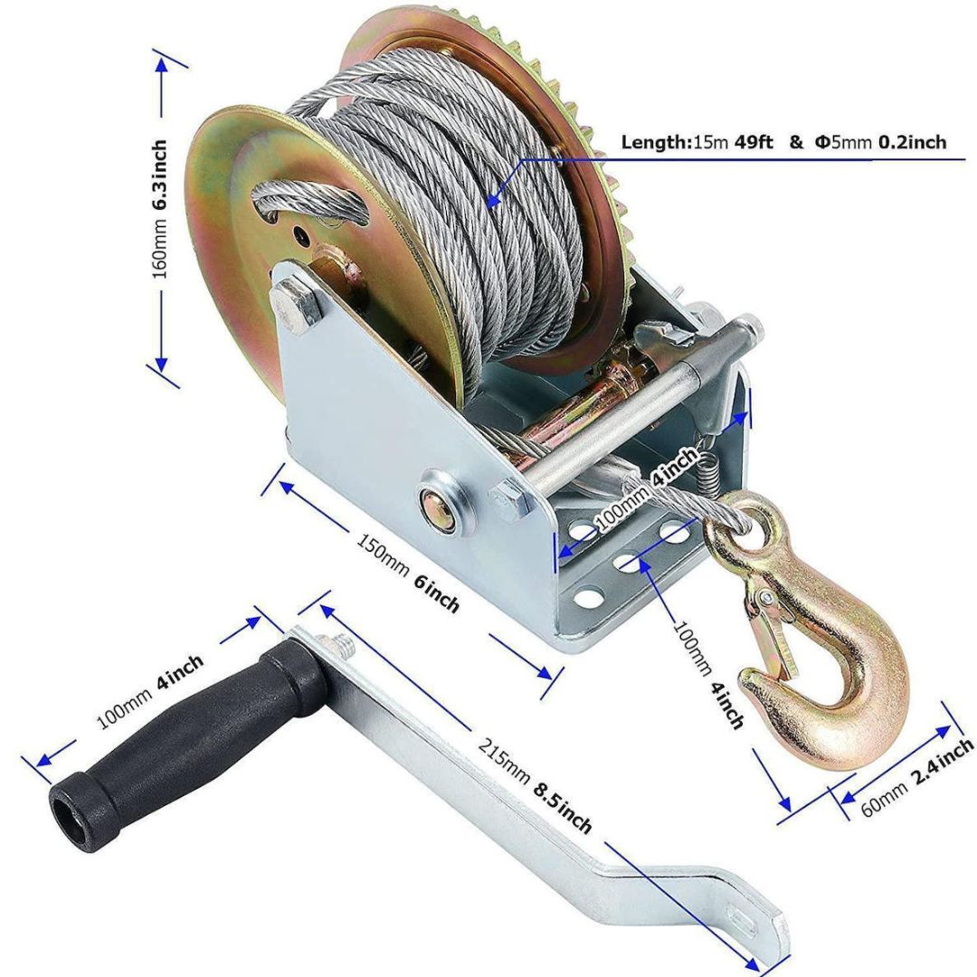 Χειροκίνητο Βαρούλκο Βαρέως Τύπου - Κρικοπάλαγκο για Φορτίο Βάρους έως 544kg Χειροκίνητο Βαρούλκο Βαρέως Τύπου - Κρικοπάλαγκο για Φορτίο Βάρους έως 544kg