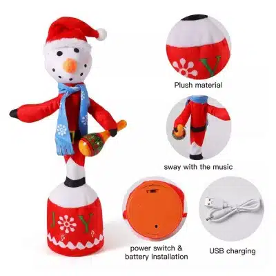XMAS Funky Επαναφορτιζόμενο Παιδικό Παιχνίδι Χιονάνθρωπος με Μουσική που Χορεύει, Τραγουδάει και Επαναλαμβάνει XMAS Funky Επαναφορτιζόμενο Παιδικό Παιχνίδι Χιονάνθρωπος με Μουσική που Χορεύει, Τραγουδάει και Επαναλαμβάνει