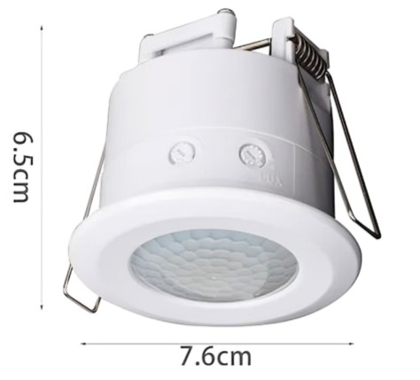 Χωνευτό Σποτ Τοίχου και Οροφής με Ενσωματωμένο LED, Ανίχνευση Κίνησης 360 Μοίρες και Χρονοδιακόπτη - AIGOSTAR Χωνευτό Σποτ Τοίχου και Οροφής με Ενσωματωμένο LED, Ανίχνευση Κίνησης 360 Μοίρες και Χρονοδιακόπτη - AIGOSTAR