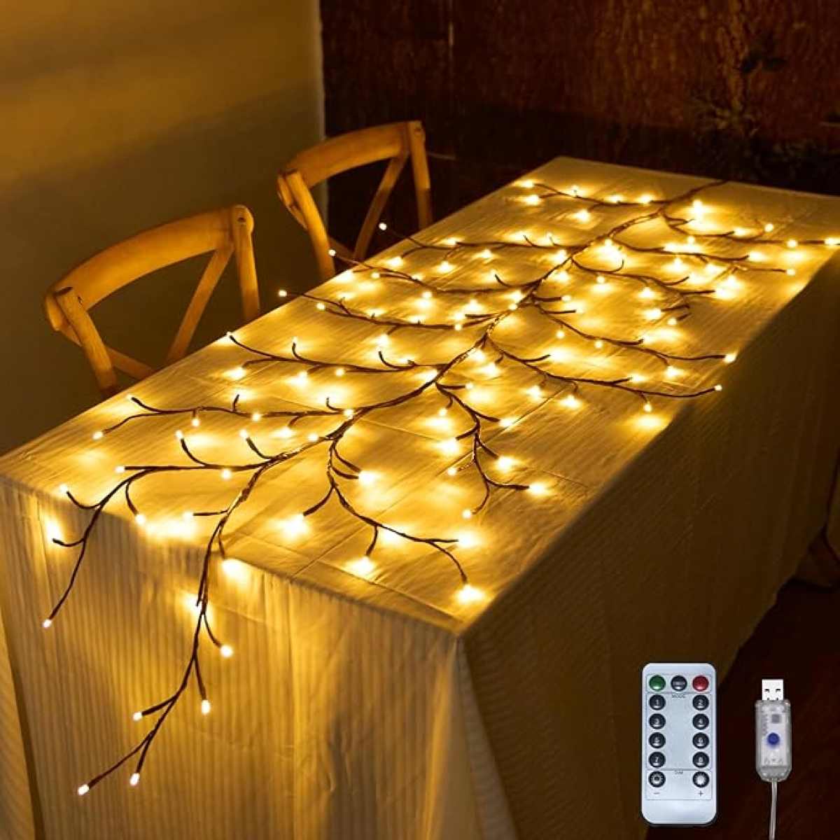 Χριστουγεννιάτικα Διακοσμητικά Κλαδιά Τοίχου με 72 LED Λευκού Θερμού Φωτισμού & Τηλεχειριστήριο Χριστουγεννιάτικα Διακοσμητικά Κλαδιά Τοίχου με 72 LED Λευκού Θερμού Φωτισμού & Τηλεχειριστήριο