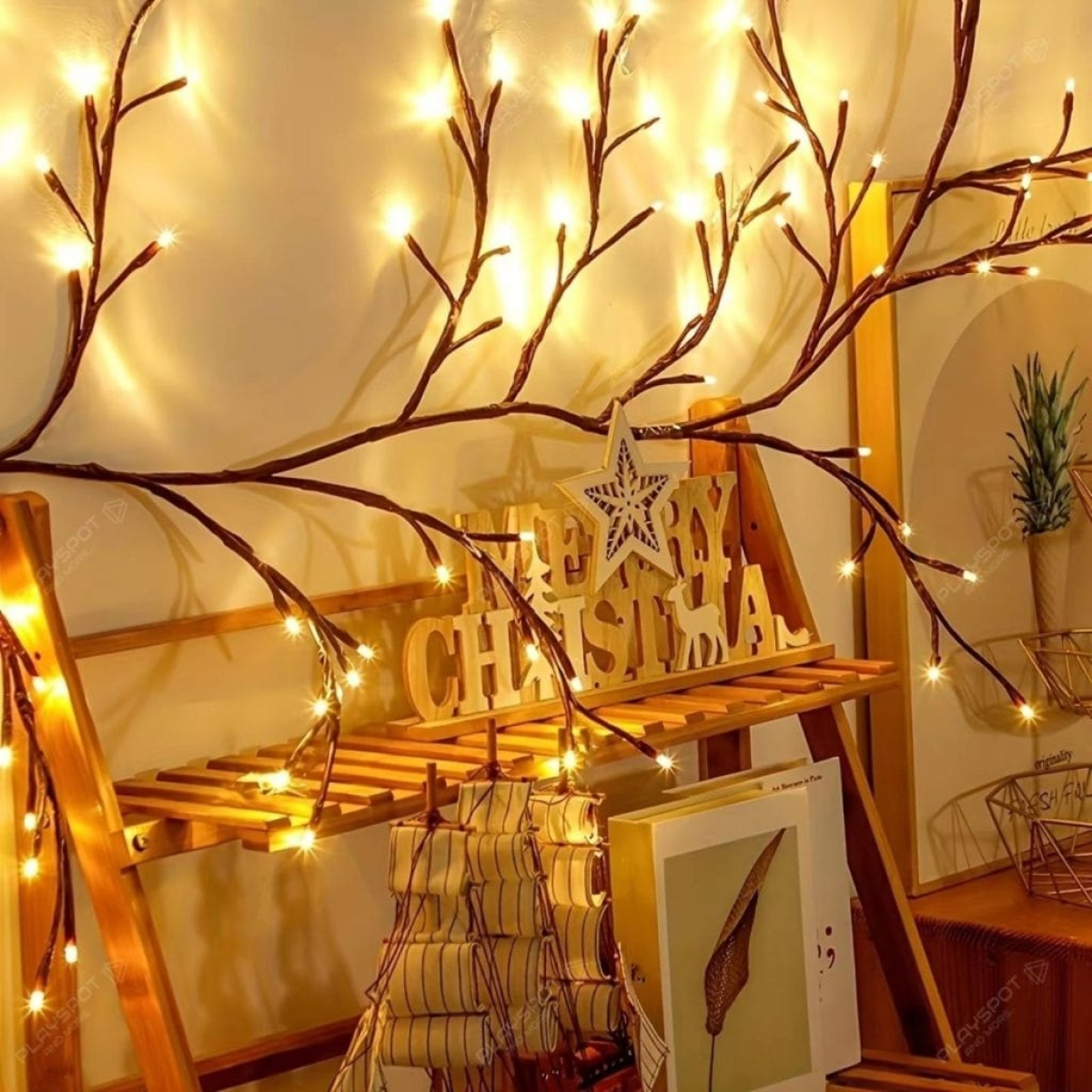 Χριστουγεννιάτικα Διακοσμητικά Κλαδιά Τοίχου με 72 LED Λευκού Θερμού Φωτισμού & Τηλεχειριστήριο Χριστουγεννιάτικα Διακοσμητικά Κλαδιά Τοίχου με 72 LED Λευκού Θερμού Φωτισμού & Τηλεχειριστήριο