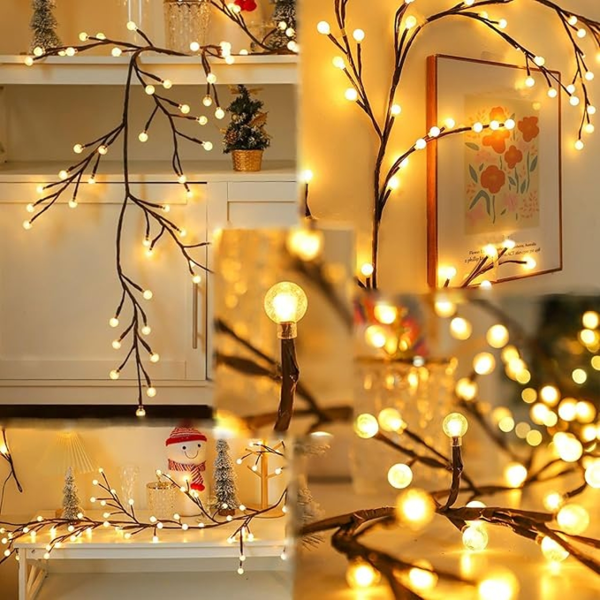 Χριστουγεννιάτικα Διακοσμητικά Κλαδιά Τοίχου με 72 LED Λευκού Θερμού Φωτισμού Χριστουγεννιάτικα Διακοσμητικά Κλαδιά Τοίχου με 72 LED Λευκού Θερμού Φωτισμού