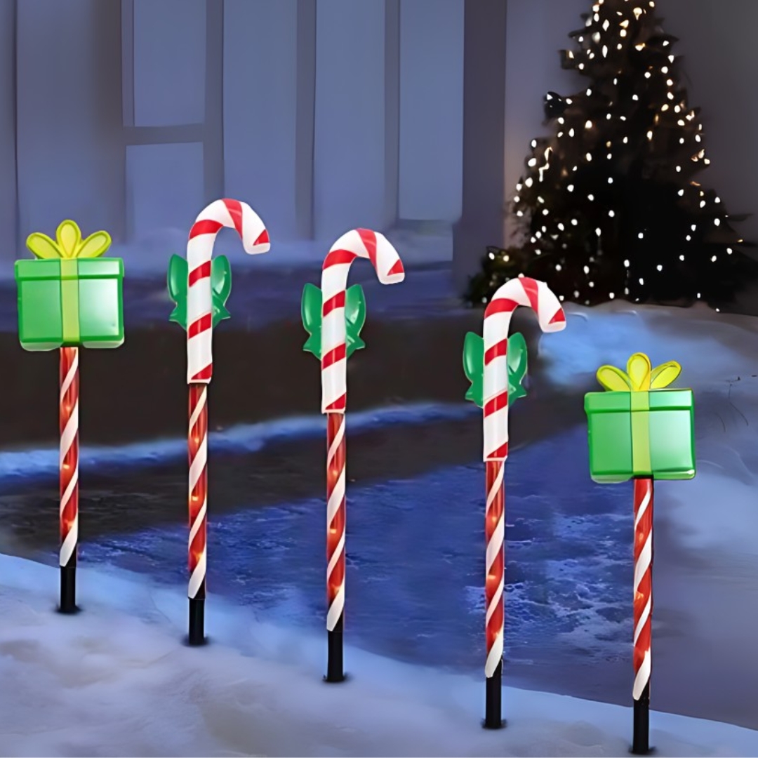 Χριστουγεννιάτικα Διακοσμητικά LED Γλειφιτζούρια - Σετ 5 τεμαχίων Χριστουγεννιάτικα Διακοσμητικά LED Γλειφιτζούρια - Σετ 5 τεμαχίων