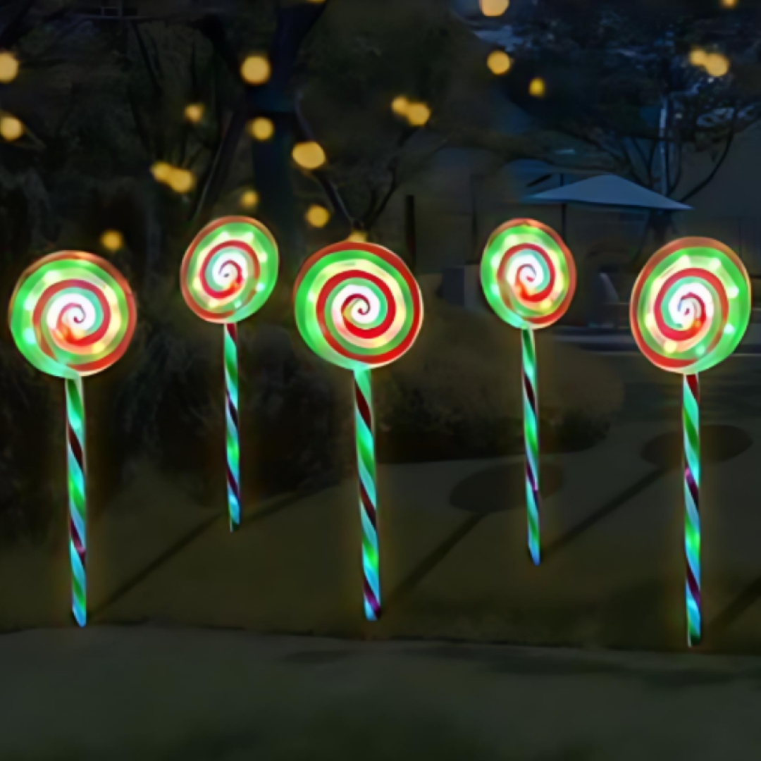 Χριστουγεννιάτικα Διακοσμητικά LED Γλειφιτζούρια - Σετ 5 τεμαχίων Χριστουγεννιάτικα Διακοσμητικά LED Γλειφιτζούρια - Σετ 5 τεμαχίων