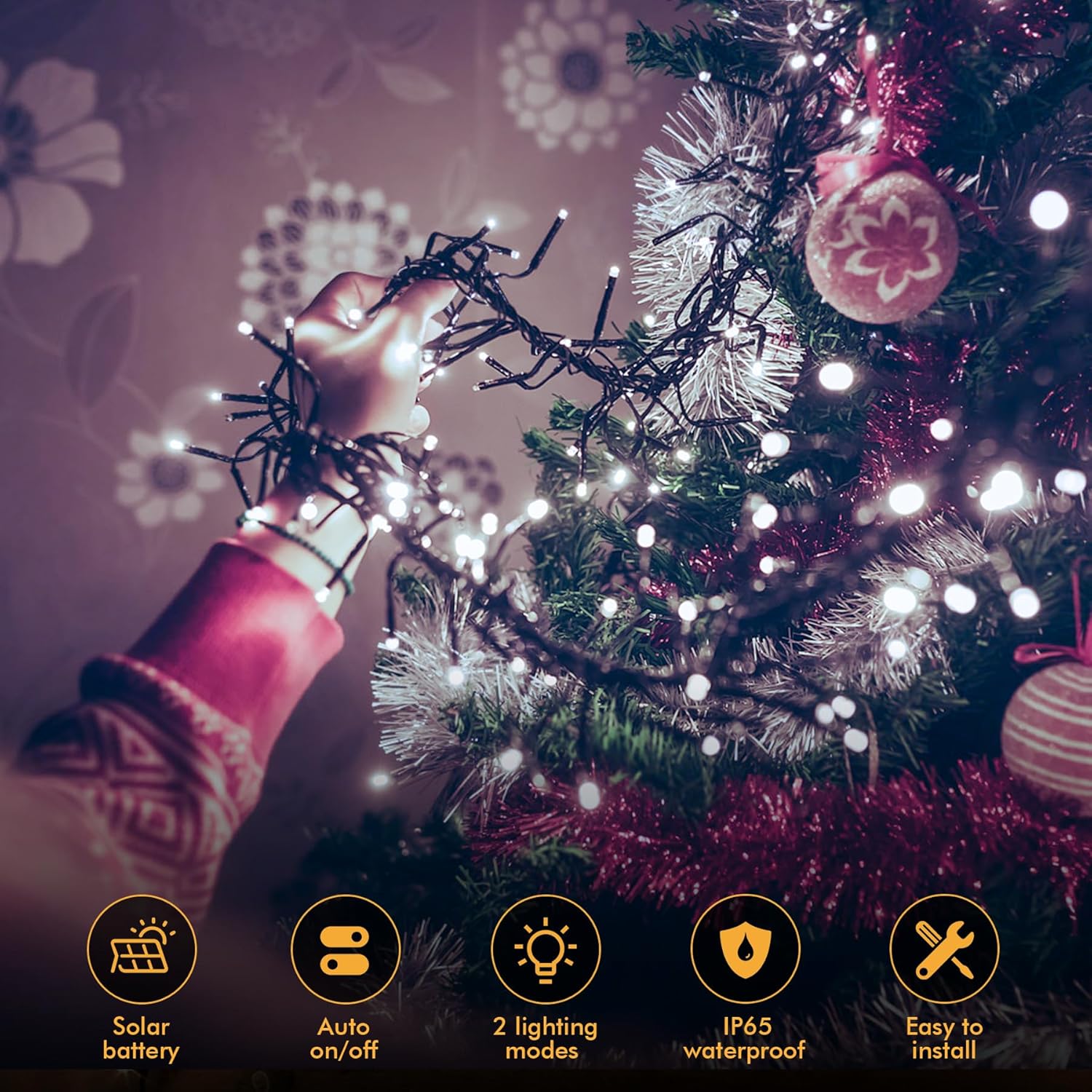 Χριστουγεννιάτικα Ηλιακά Λαμπάκια 500 LED Ψυχρού Λευκού Φωτισμού - 24.95 m, Αδιάβροχα IP44 Χριστουγεννιάτικα Ηλιακά Λαμπάκια 500 LED Ψυχρού Λευκού Φωτισμού - 24.95 m, Αδιάβροχα IP44