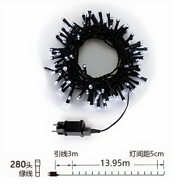 Χριστουγεννιάτικα Λαμπάκια 13.95m με 280 LED Λευκού Φωτισμού, IP44 Χριστουγεννιάτικα Λαμπάκια 13.95m με 280 LED Λευκού Φωτισμού, IP44