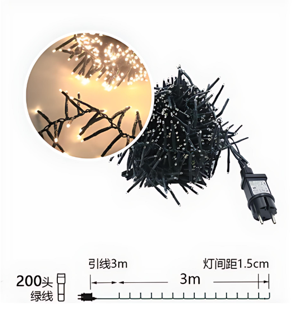 Χριστουγεννιάτικα Λαμπάκια 200 LED Λευκού Φωτισμού 2.5m – Φωτάκια Εσωτερικού και Εξωτερικού Χώρου Χριστουγεννιάτικα Λαμπάκια 200 LED Λευκού Φωτισμού 2.5m – Φωτάκια Εσωτερικού και Εξωτερικού Χώρου