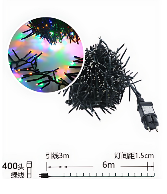 Χριστουγεννιάτικα Λαμπάκια 400 LED Φωτάκια – 6m Πολύχρωμου Φωτισμού για Δέντρο και Εξωτερικό Χώρο Χριστουγεννιάτικα Λαμπάκια 400 LED Φωτάκια – 6m Πολύχρωμου Φωτισμού για Δέντρο και Εξωτερικό Χώρο