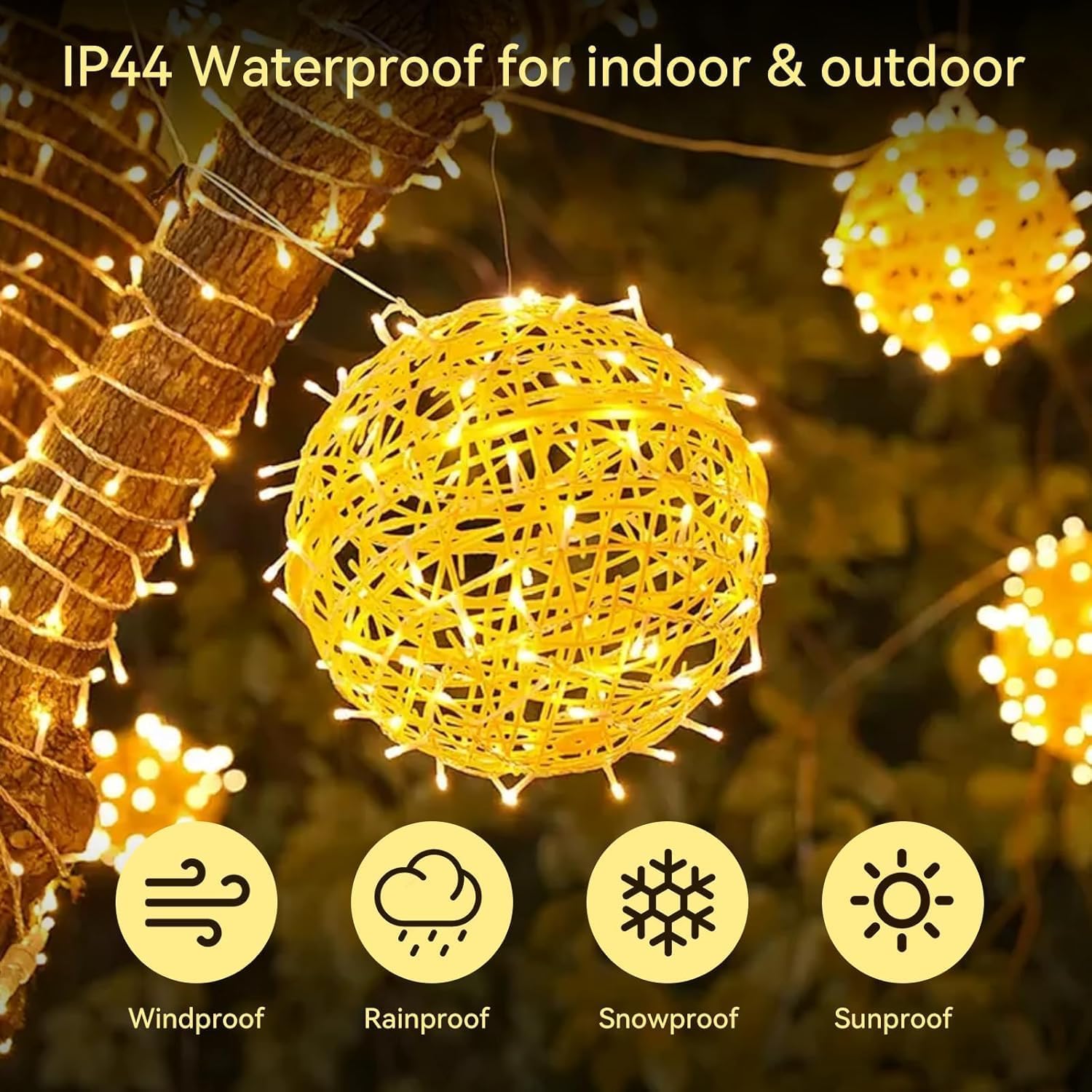 Χριστουγεννιάτικα Λαμπάκια με 360 LED 17.95m Λευκού Θερμού Φωτισμού, IP44 Χριστουγεννιάτικα Λαμπάκια με 360 LED 17.95m Λευκού Θερμού Φωτισμού, IP44