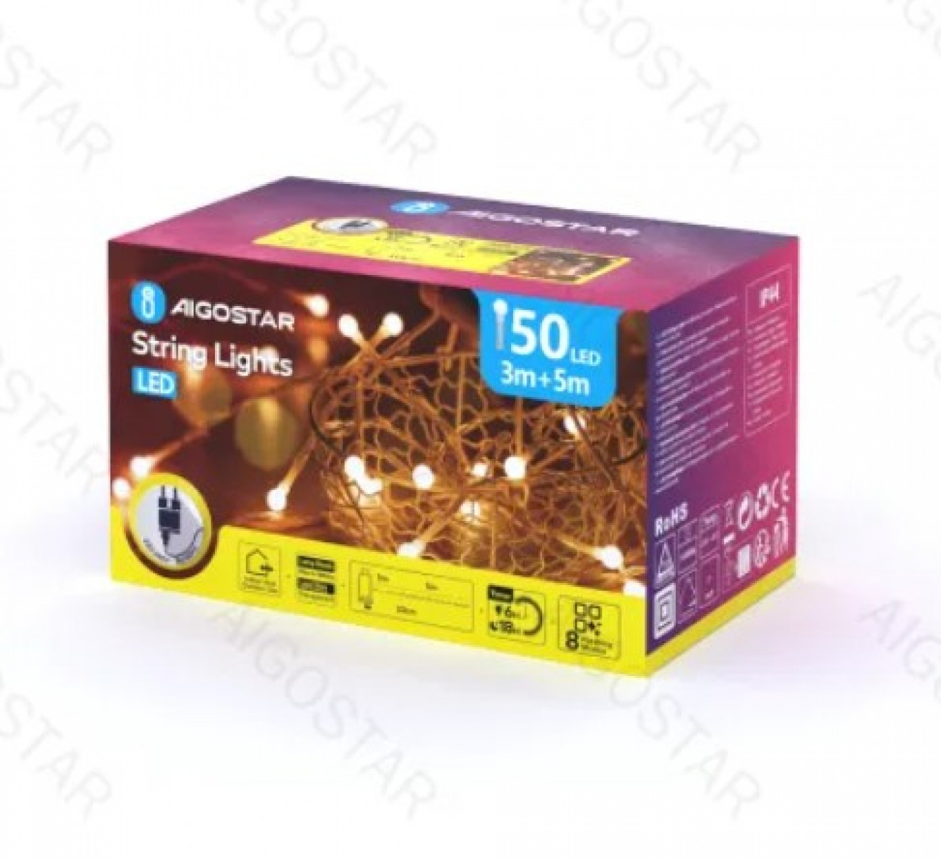 Χριστουγεννιάτικα Λαμπάκια Ρεύματος με Πράσινο Καλώδιο 5m με Θερμό Φωτισμό και 8 Προγράμματα Λειτουργίας Χριστουγεννιάτικα Λαμπάκια Ρεύματος με Πράσινο Καλώδιο 5m με Θερμό Φωτισμό και 8 Προγράμματα Λειτουργίας