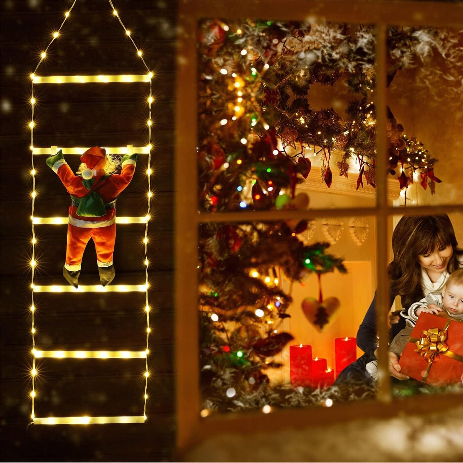 Χριστουγεννιάτικη Διακοσμητική Φωτιζόμενη Σκάλα Άγιου Βασίλη USB με 8 Λειτουργίες Φωτισμού και Τηλεχειριστήριο - Home Theory Χριστουγεννιάτικη Διακοσμητική Φωτιζόμενη Σκάλα Άγιου Βασίλη USB με 8 Λειτουργίες Φωτισμού και Τηλεχειριστήριο - Home Theory