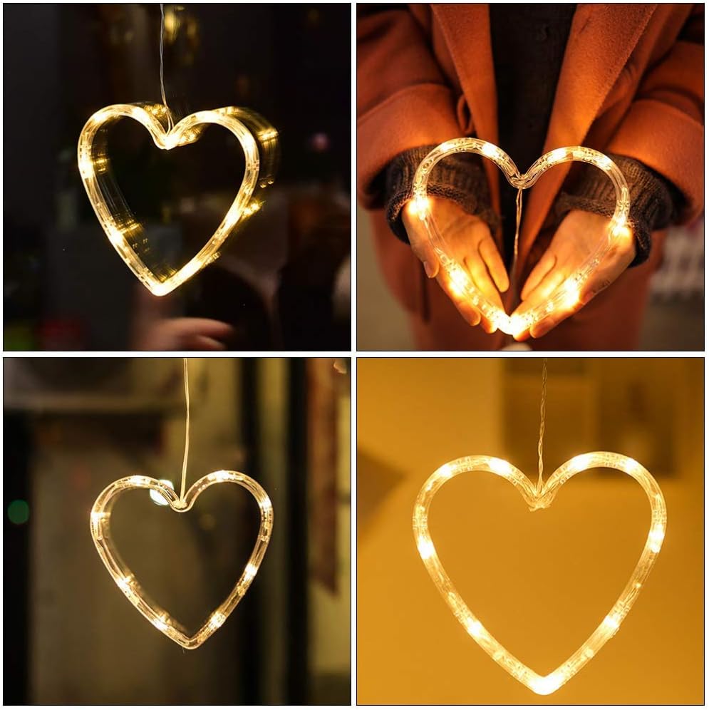 Χριστουγεννιάτικη Διακοσμητική Καρδιά Μπαταρίας με Βεντούζα και 10 LED σε Θερμό Φως 13x16.5x1εκ Χριστουγεννιάτικη Διακοσμητική Καρδιά Μπαταρίας με Βεντούζα και 10 LED σε Θερμό Φως 13x16.5x1εκ