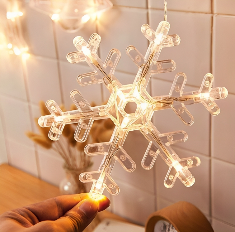 Χριστουγεννιάτικη Διακοσμητική Κρεμαστή Χιονονιφάδα 9 LED - Με Βεντούζα & Μπαταρία Χριστουγεννιάτικη Διακοσμητική Κρεμαστή Χιονονιφάδα 9 LED - Με Βεντούζα & Μπαταρία