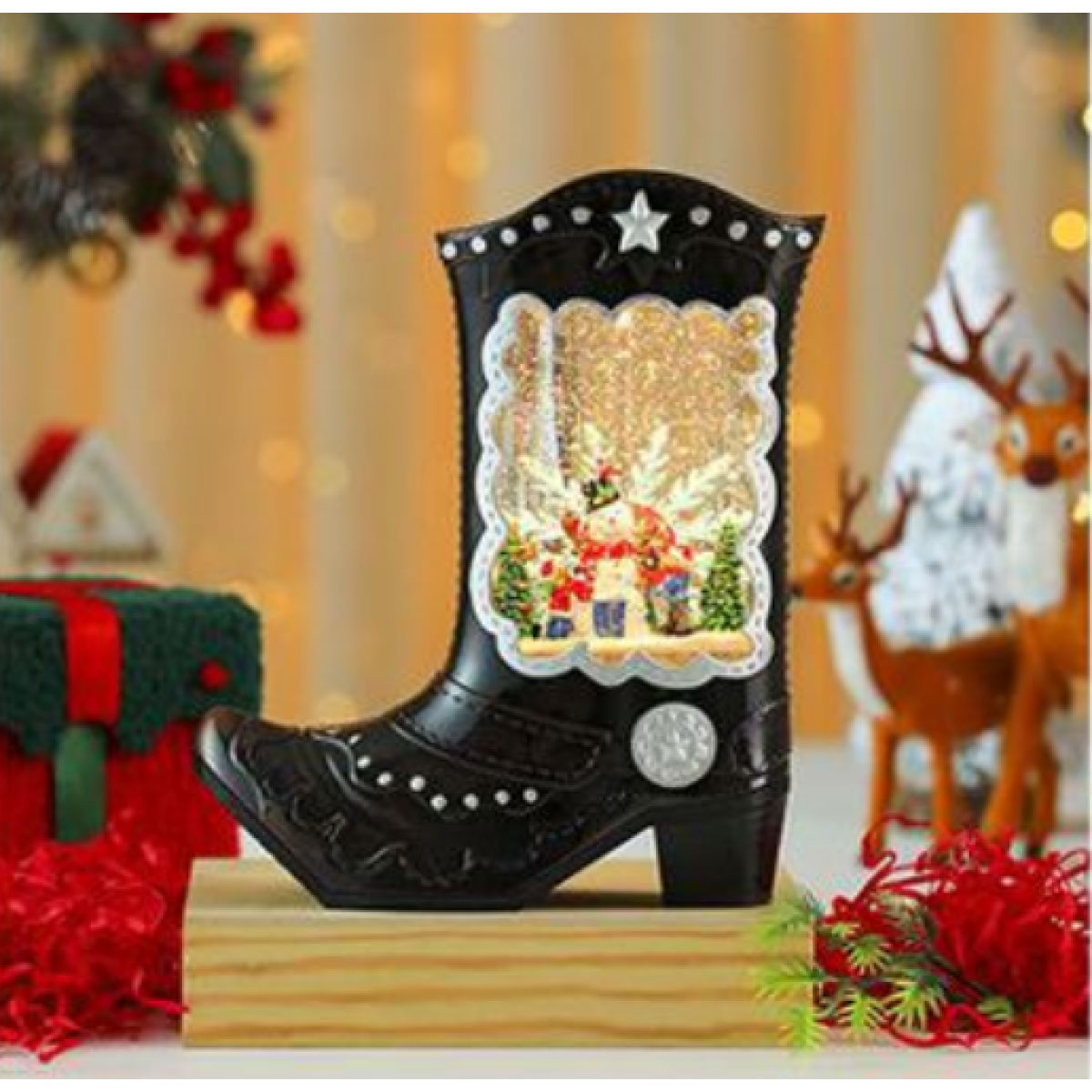 Χριστουγεννιάτικη Διακοσμητική Μπότα LED Φωτισμού με Χριστουγεννιάτικη Παράσταση Χριστουγεννιάτικη Διακοσμητική Μπότα LED Φωτισμού με Χριστουγεννιάτικη Παράσταση