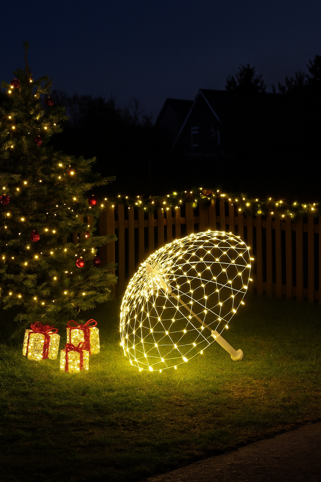 Χριστουγεννιάτικη Διακοσμητική Ομπρέλα με 160 LED Θερμού Λευκού Φωτισμού 85cm Χριστουγεννιάτικη Διακοσμητική Ομπρέλα με 160 LED Θερμού Λευκού Φωτισμού 85cm