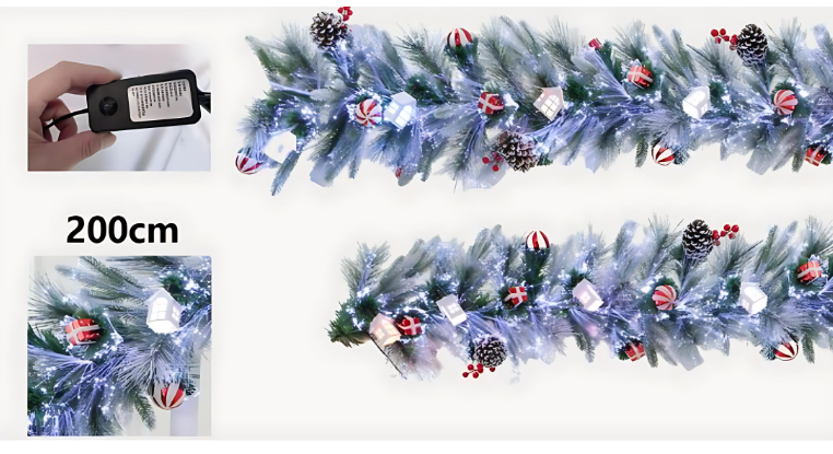 Χριστουγεννιάτικη Γιρλάντα με LED Φως 200cm – Διακοσμητική Γιρλάντα για Δέντρο, Τζάκι και Μπαλκόνι Χριστουγεννιάτικη Γιρλάντα με LED Φως 200cm – Διακοσμητική Γιρλάντα για Δέντρο, Τζάκι και Μπαλκόνι