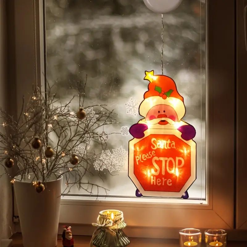 Χριστουγεννιάτικη Κρεμαστή Φιγούρα Αγιος Βασίλης με Μπαταρίες Βεντούζα και 20 LED Χριστουγεννιάτικη Κρεμαστή Φιγούρα Αγιος Βασίλης με Μπαταρίες Βεντούζα και 20 LED