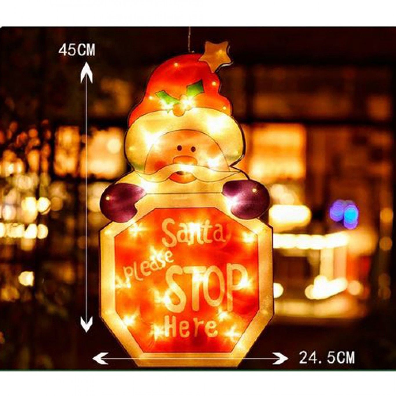 Χριστουγεννιάτικη Κρεμαστή Φιγούρα Αγιος Βασίλης με Μπαταρίες Βεντούζα και 20 LED Χριστουγεννιάτικη Κρεμαστή Φιγούρα Αγιος Βασίλης με Μπαταρίες Βεντούζα και 20 LED