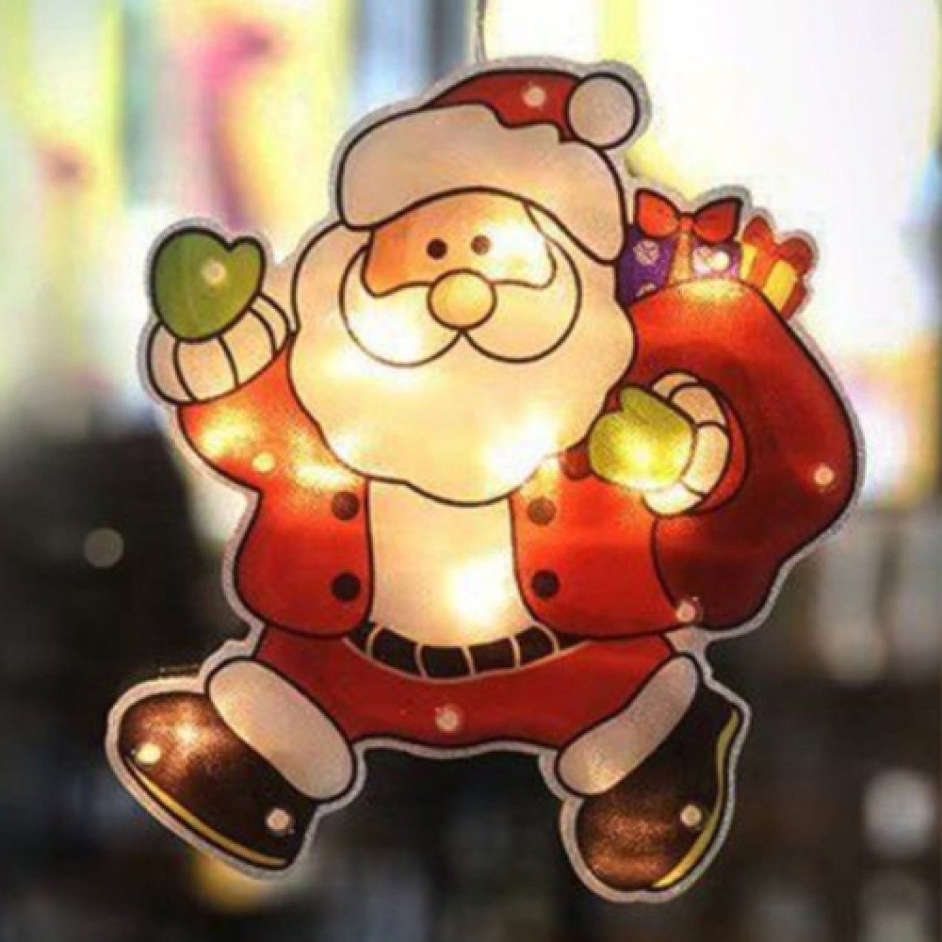 Χριστουγεννιάτικη Κρεμαστή Φιγούρα Αγιος Βασίλης με Βεντούζα και 20 LED Χριστουγεννιάτικη Κρεμαστή Φιγούρα Αγιος Βασίλης με Βεντούζα και 20 LED