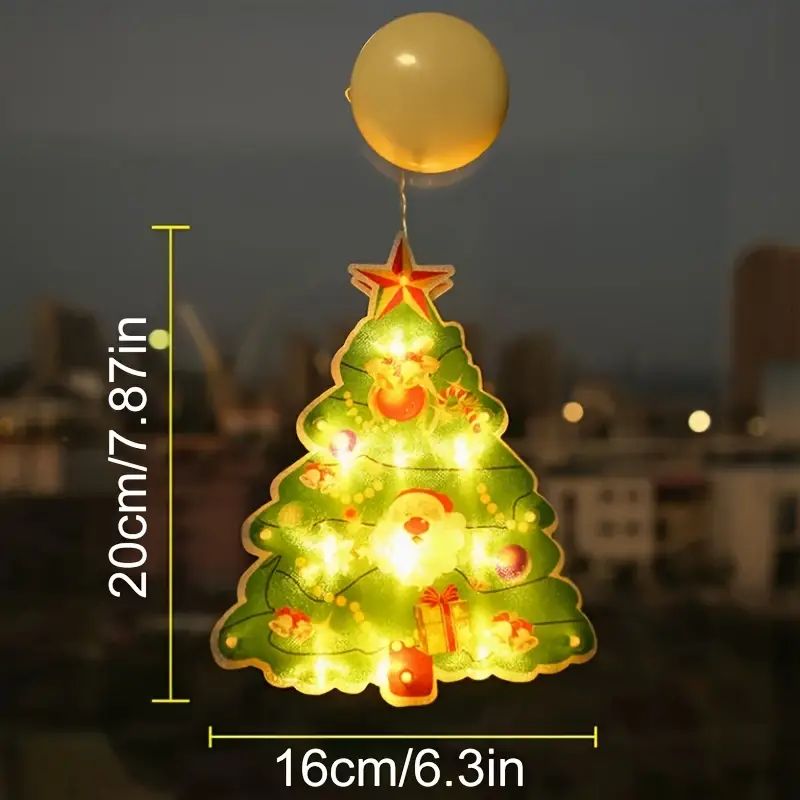 Χριστουγεννιάτικη Κρεμαστή Φιγούρα Xριστουγεννιάτικο Δέντρο με Μπαταρίες Βεντούζα και 20 LED Χριστουγεννιάτικη Κρεμαστή Φιγούρα Xριστουγεννιάτικο Δέντρο με Μπαταρίες Βεντούζα και 20 LED