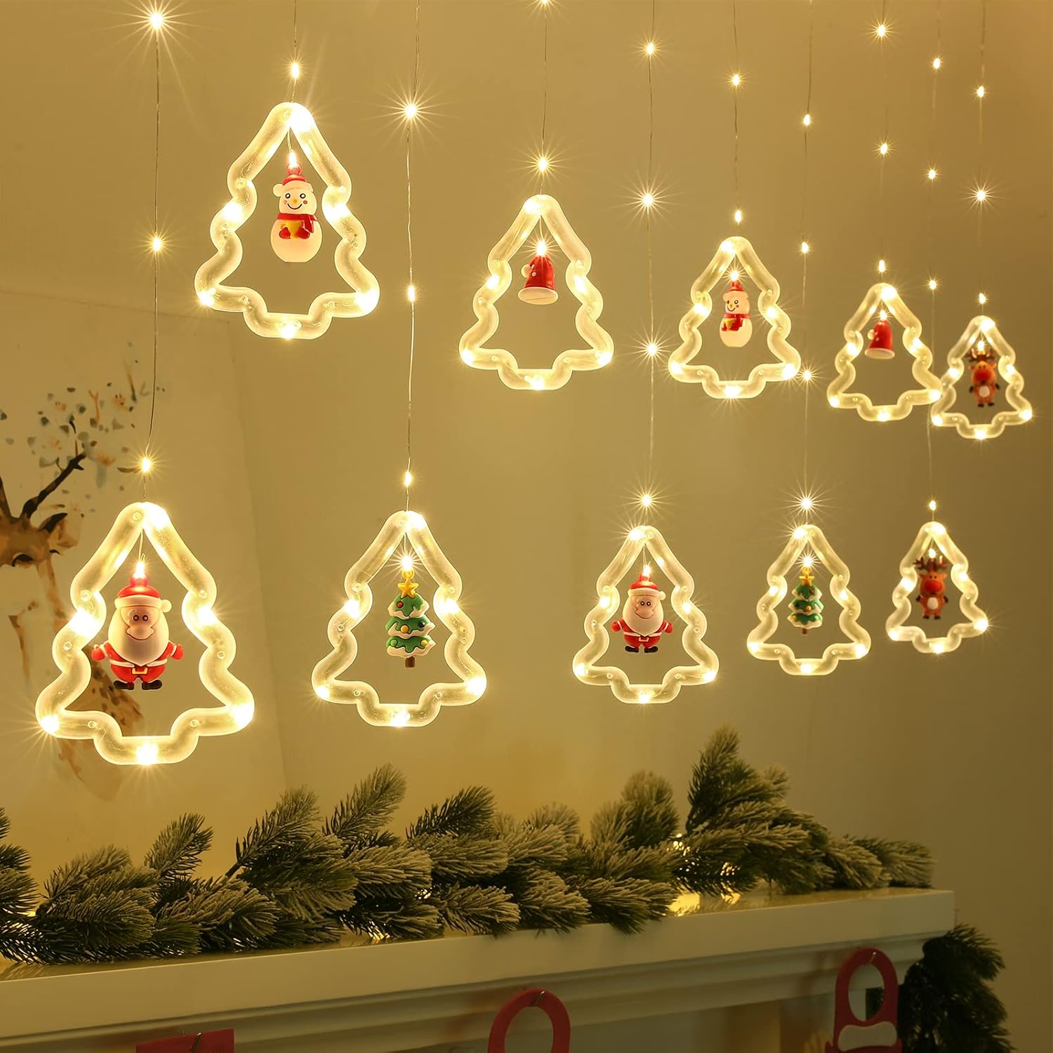 Χριστουγεννιάτικη LED Κουρτίνα 3m με Φιγούρες Θερμού Φωτισμού - Με Τηλεχειριστήριο & 8 Προγράμματα Andowl Χριστουγεννιάτικη LED Κουρτίνα 3m με Φιγούρες Θερμού Φωτισμού - Με Τηλεχειριστήριο & 8 Προγράμματα Andowl