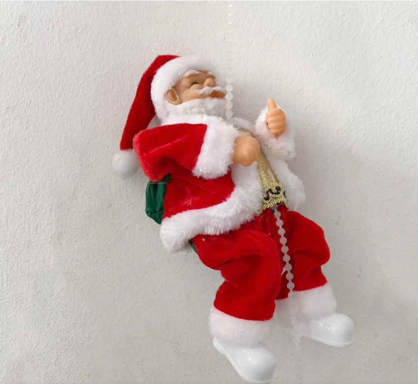 Χριστουγεννιάτικη Μουσική Φιγούρα Άγιος Βασίλης που Ανεβαίνει με Σχοινί με Κίνηση και LED Φωτισμό Χριστουγεννιάτικη Μουσική Φιγούρα Άγιος Βασίλης που Ανεβαίνει με Σχοινί με Κίνηση και LED Φωτισμό