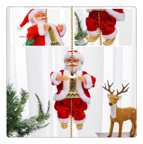 Χριστουγεννιάτικη Μουσική Φιγούρα Άγιος Βασίλης που Ανεβαίνει με Σχοινί με Κίνηση και LED Φωτισμό Χριστουγεννιάτικη Μουσική Φιγούρα Άγιος Βασίλης που Ανεβαίνει με Σχοινί με Κίνηση και LED Φωτισμό