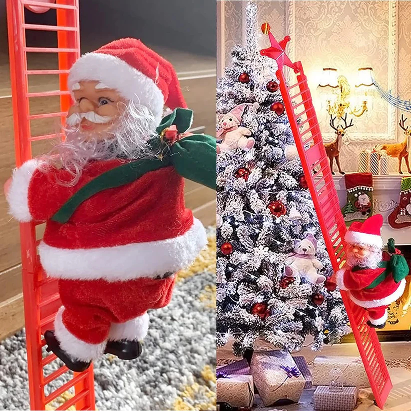 Χριστουγεννιάτικη Μουσική Φιγούρα Άγιος Βασίλης που Ανεβαίνει Σκάλα 56cm Χριστουγεννιάτικη Μουσική Φιγούρα Άγιος Βασίλης που Ανεβαίνει Σκάλα 56cm