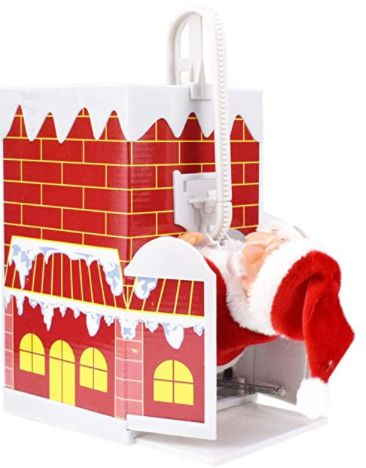 Χριστουγεννιάτικη Μουσική Φιγούρα Άγιος Βασίλης που Ανεβοκατεβαίνει σε Καμινάδα 33cm Χριστουγεννιάτικη Μουσική Φιγούρα Άγιος Βασίλης που Ανεβοκατεβαίνει σε Καμινάδα 33cm