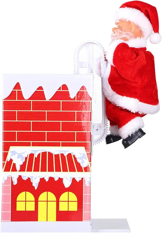 Χριστουγεννιάτικη Μουσική Φιγούρα Άγιος Βασίλης που Ανεβοκατεβαίνει σε Καμινάδα 33cm Χριστουγεννιάτικη Μουσική Φιγούρα Άγιος Βασίλης που Ανεβοκατεβαίνει σε Καμινάδα 33cm