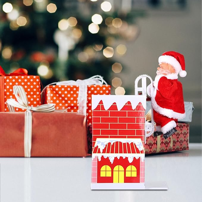 Χριστουγεννιάτικη Μουσική Φιγούρα Άγιος Βασίλης που Ανεβοκατεβαίνει σε Καμινάδα 33cm Χριστουγεννιάτικη Μουσική Φιγούρα Άγιος Βασίλης που Ανεβοκατεβαίνει σε Καμινάδα 33cm