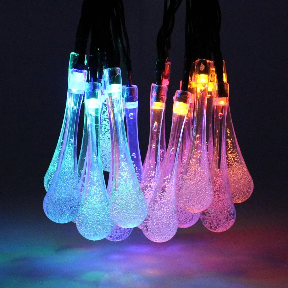 Χριστουγεννιάτικη RGB Αδιάβροχή Γιρλάντα 6.5m με Ηλιάκο Πάνελ & 30 Διακοσμητικές LED Σταγόνες - Λαμπάκια Χριστουγεννιάτικη RGB Αδιάβροχή Γιρλάντα 6.5m με Ηλιάκο Πάνελ & 30 Διακοσμητικές LED Σταγόνες - Λαμπάκια