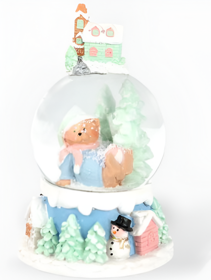 Χριστουγεννιάτικη Χιονόμπαλα με Σπιτάκι, Αρκούδο 13cm και LED Φως με Χιονισμένο Τοπίο Χριστουγεννιάτικη Χιονόμπαλα με Σπιτάκι, Αρκούδο 13cm και LED Φως με Χιονισμένο Τοπίο