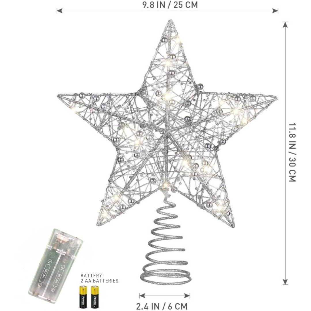 Χριστουγεννιάτικο Αστέρι Δέντρου με LED Λευκό Θερμό Φωτισμό 30x25cm Χριστουγεννιάτικο Αστέρι Δέντρου με LED Λευκό Θερμό Φωτισμό 30x25cm
