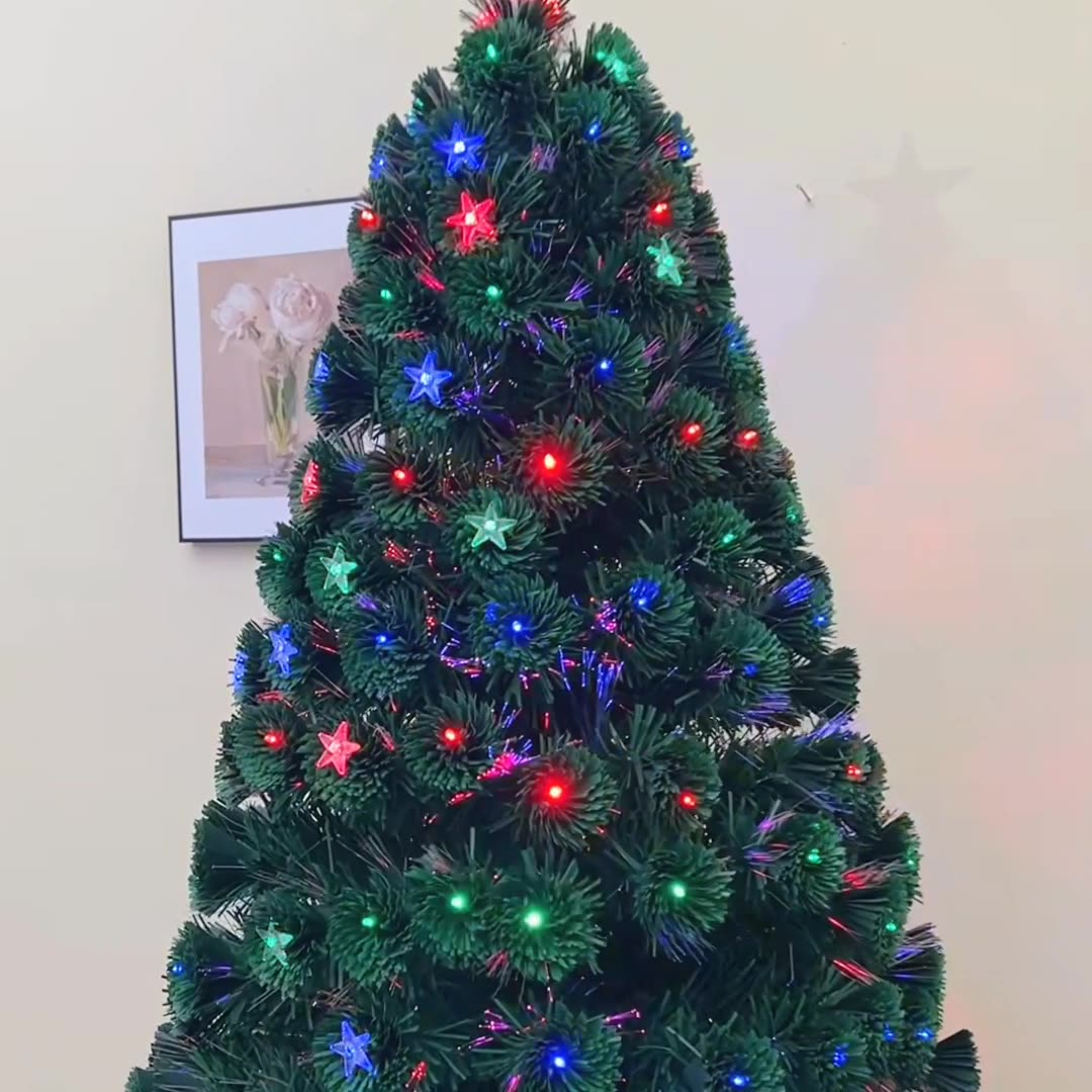 Χριστουγεννιάτικο Δέντρο 150 cm με Φωτισμό Οπτικών Ινών & Αστέρι Χριστουγεννιάτικο Δέντρο 150 cm με Φωτισμό Οπτικών Ινών & Αστέρι