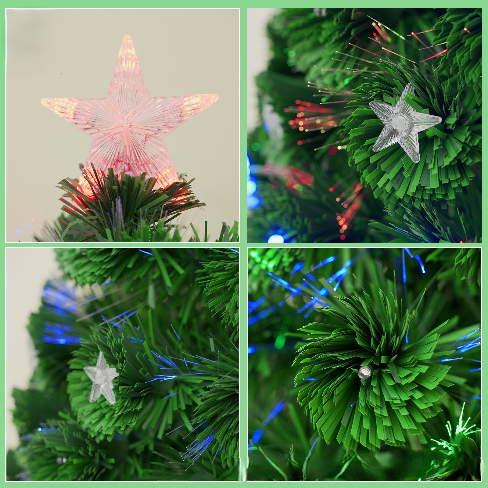 Χριστουγεννιάτικο Δέντρο 150 cm με Φωτισμό Οπτικών Ινών & Αστέρι Χριστουγεννιάτικο Δέντρο 150 cm με Φωτισμό Οπτικών Ινών & Αστέρι