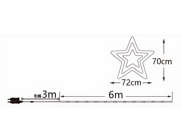 Χριστουγεννιάτικο Διακοσμητικό Αστέρι για Εξωτερικούς Χώρους με 8 Επιλογές Φωτισμού 70 x 72cm & Καλώδιο 6+3m Χριστουγεννιάτικο Διακοσμητικό Αστέρι για Εξωτερικούς Χώρους με 8 Επιλογές Φωτισμού 70 x 72cm & Καλώδιο 6+3m