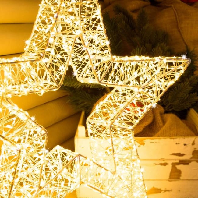 Χριστουγεννιάτικο Διακοσμητικό Αστέρι με LED Θερμού Λευκού Φωτισμού 45cm Χριστουγεννιάτικο Διακοσμητικό Αστέρι με LED Θερμού Λευκού Φωτισμού 45cm