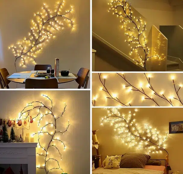 Χριστουγεννιάτικο Διακοσμητικό Εύκαμπτο Κλαδί 1.8m με 96 LED - Θερμό Λευκό Χριστουγεννιάτικο Διακοσμητικό Εύκαμπτο Κλαδί 1.8m με 96 LED - Θερμό Λευκό