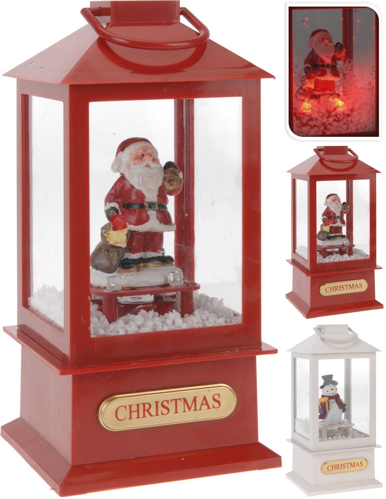 Χριστουγεννιάτικο διακοσμητικό φανάρι με εφέ ρίψης χιονιού Χριστουγεννιάτικο διακοσμητικό φανάρι με εφέ ρίψης χιονιού