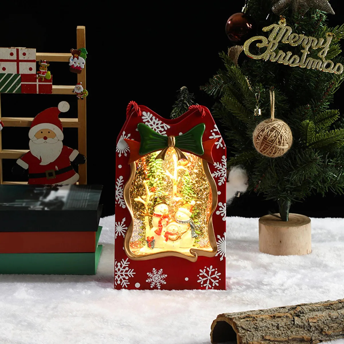 Χριστουγεννιάτικο Διακοσμητικό Φωτιζόμενη Τσάντα Δώρου με Χιονάνθρωπο και Κινούμενο Χιόνι 25 x 15 x 7cm Χριστουγεννιάτικο Διακοσμητικό Φωτιζόμενη Τσάντα Δώρου με Χιονάνθρωπο και Κινούμενο Χιόνι 25 x 15 x 7cm