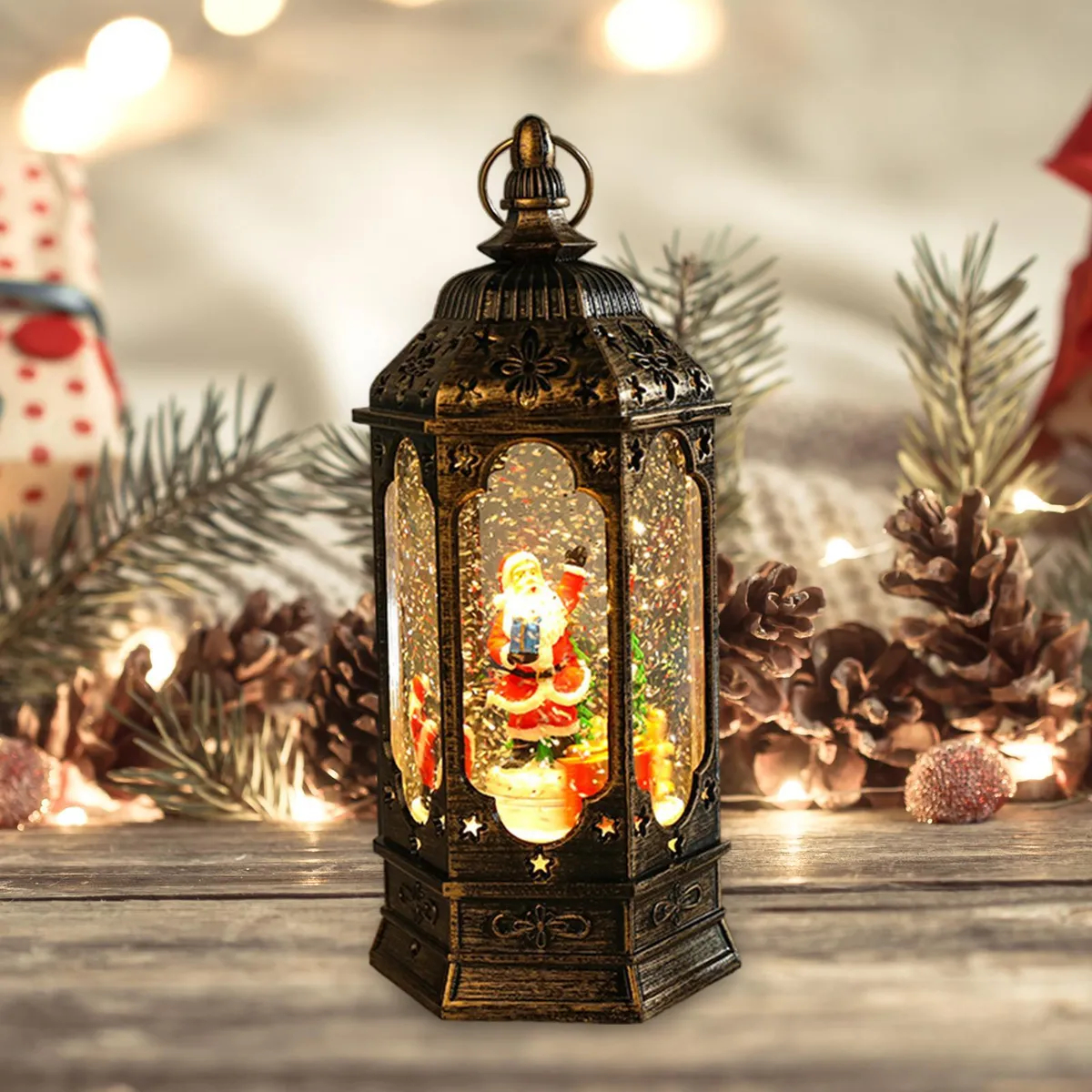 Χριστουγεννιάτικο Διακοσμητικό Φωτιζόμενο Φανάρι με Κινούμενο Χιόνι Χριστουγεννιάτικο Διακοσμητικό Φωτιζόμενο Φανάρι με Κινούμενο Χιόνι