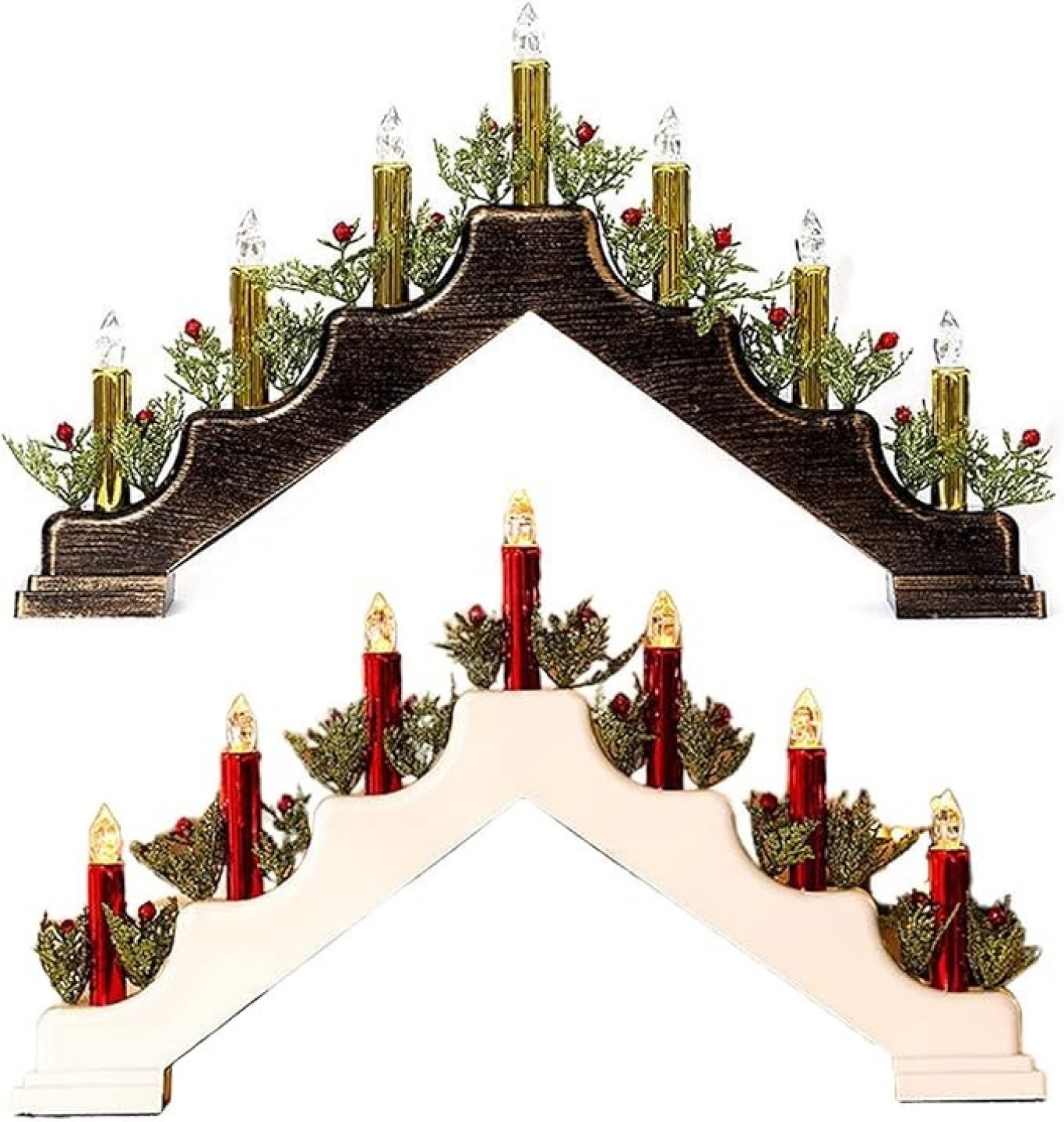 Χριστουγεννιάτικο Διακοσμητικό Κηροπήγιο με 7 Κεριά LED 50 x 7 x 31cm Χριστουγεννιάτικο Διακοσμητικό Κηροπήγιο με 7 Κεριά LED 50 x 7 x 31cm